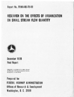 Research on the effects of urbanization on small stream flow quantity