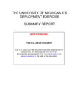 The University Of Michigan ITS Deployment Exercise Summary Report