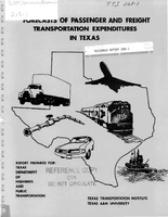Forecasts of Passenger and Freight Transportation Expenditures in Texas August 1979