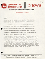 Remarks Prepared for Delivery by US Secretary of Transportation John A Volpe at the OHare Tower Dedication