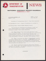 NHTSA News Releases August 1970