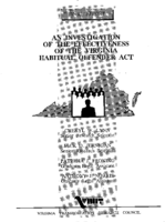 An Investigation of the effectiveness of the Virginia Habitual Offender Act  a study conducted by the Virginia Transportation Research Council for the Advisory Committee to the Commission on VASAP  final report