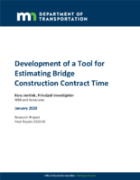 Development of a Tool for Estimating Bridge Construction Contract Time