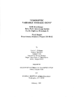 Fiberoptic variable message signs  Swift Interchange  Delta Park Interchange Section Pacific Highway Interstate 5  final report