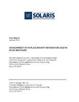 Development of InPlace Density Method for Cold InPlace Recycling