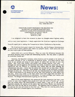 Videotape Script Prepared for Delivery by Secretary Elizabeth Hanford Dole American Legislative Exchange Council Conference on Safety Belts