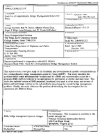 Study for a Comprehensive Bridge Management System for Texas