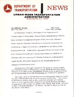Department of Transportation News Urban Mass Transportation Administration UMTA 7324