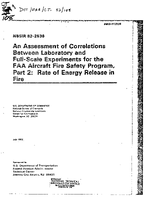 An Assessment of Correlations Between Laboratory and FullScale Experiments for the FAA Aircraft Fire Safety Program Part 2 Rate of Energy Release in Fire