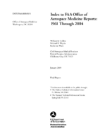 Index to FAA Office of Aerospace Medicine Reports 1961 through 2004