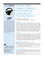 LTPP Data Analysis Validation of Guidelines for KValue Selection and Concrete Pavement Performance Prediction LTPP TechBrief