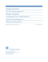 Design Pamphlet for The Determination of Design Subgrade in Support of The 1993 Aashto Guide for The Design of Pavement Structures