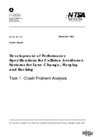 Development Of Performance Specifications For Collision Avoidance Systems For Lane Change Merging And Backing Task 1  Interim Report Crash Problem Analysis