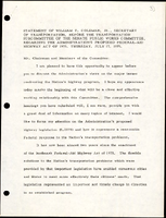 Statement of William T Coleman Jr Secretary of Transportation before the Transportation Subcommittee of the Senate Public Works Committee Regarding the Administrations Proposed Federalaid Highway Act of 1975