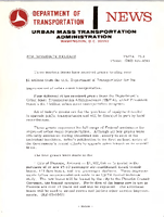 Department of Transportation News Urban Mass Transportation Administration UTMA 738
