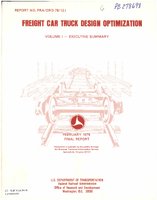 Freight Car Truck Design Optimization Vol I  Executive Summary