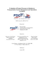 Evaluation of Project Processes in Relation to Transportation System Management and Operations TSMO