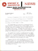 Department of Transportation News Urban Mass Transportation Administration UMTA 7296