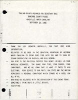 Talking Points Prepared for Secretary Dole Buncombe County Picnic