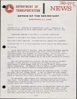 Statement by US Secretary of Transportation Claude S Brinegar on the Need for Flexibility in Use of Urban Highway Trust Funds