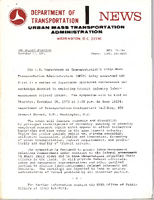 Department of Transportation News Urban Mass Transportation Administration UMTA 75106