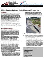 Develop Sediment Control Approved Product List Project Summary