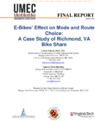 Ebikes Effect on Mode and Route Choice A Case Study of Richmond VA Bike Share