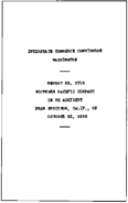 Interstate Commerce Commision Report of the Accident  Investigation Occuring on the SOUTHERN PACIFIC ERICKSON CA