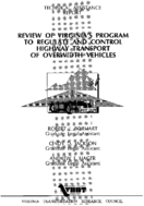 Review of Virginias program to regulate and control highway transport of overwidth vehicles