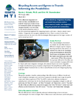 Bicycling access and egress to transit  informing the possibilities  research brief