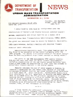 Department of Transportation News Urban Mass Transportation Administration UTMA 7637