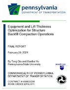 Equipment and Lift Thickness Optimization for Structure Backfill Compaction Operations
