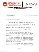 Department of Transportation News Urban Mass Transportation Administration UMTA 7713 82 Million Grant to Santa Clara for Buses with Lifts