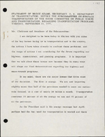 Statement of Brock Adams Secretary US Department of Transportation Before the Subcommittee on Surface Transportation of the House Committee on Public Works and Transportation Regarding Transportation Programs
