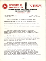 Department of Transportation News Urban Mass Transportation Administration DOT 15271