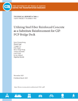 Utilizing Steel Fiber Reinforced Concrete as a Substitute Reinforcement for CIPPCP Bridge Deck