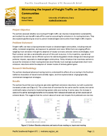 Minimizing the Impact of Freight Traffic on Disadvantaged Communities Research Brief