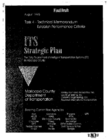 ITS Strategic Plan The Early Deployment Of Intelligent Transportation Systems ITS In Maricopa County Task 4  Technical Memorandum Establish Performance Criteria
