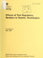 Effects of Taxi Regulatory Revision in Seattle Washington