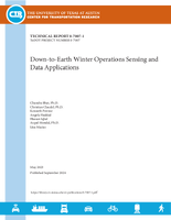 DowntoEarth Winter Operations Sensing and Data Applications