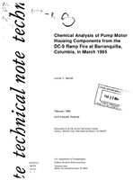 Chemical Analysis of Pump Motor Housing Components From DC9 Ramp Fire at Barranquilla Columbia in March 1995