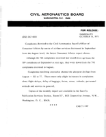 Air Travel Consumer Report September 1971