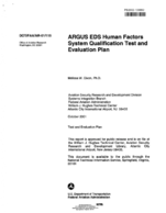 ARGUS EDS Human Factors System Qualification Test and Evaluation Plan