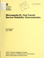 MinneapolisSt Paul Transit Service Reliability Demonstration