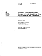 Automatic Safety Belt Systems Changes in Owner Usage Over Time in GM Chevettes and VW Rabbits August 1981
