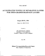 Accelerated Testing of Separation Layers for OpenGraded Drainage Layers