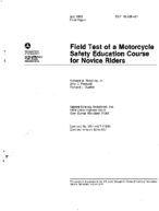 Field Test of a Motorcycle Safety Education Course for Novice Riders