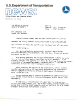 Department of Transportation News Releases January 1979