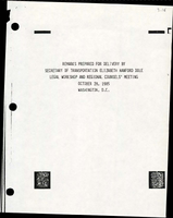 Remarks Prepared for Delivery by Secretary of Transportation Elizabeth Hanford Dole Legal Workshop and Regional Counsels Meeting