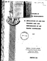 Problems in air traffic management III Implications of age for training and job performance of air traffic controllers